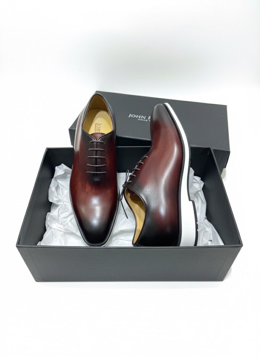 Quality Premium John Foster Laced Leather Men’s Official Shoes – Dark Brown | Ghana